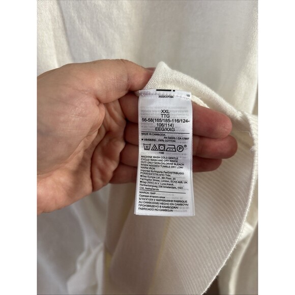 GAP Men's XXL White Turtleneck Sweater Lightweight Knit Pullover Long Sleeve - Picture 5 of 6